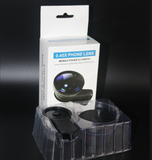 Telefon-Objektiv-Set mit 0.45-fachem Superweitwinkel und 12.5-fachem Super-Makroobjektiv für HD-Kameras