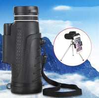 Compatible con telescopio monocular telefoto con Zoom HD 40X60 de alta calidad de Apple con Clip + trípode para teléfono móvil
