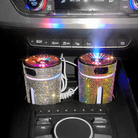 Luksusowy diamentowy nawilżacz samochodowy LED Light dyfuzor samochodowy automatyczny oczyszczacz powietrza dyfuzor do aromaterapii odświeżacz powietrza akcesoria samochodowe dla kobiety