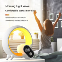 Creative Q Light Sortida del sol analògica Pantalla digital Rellotge despertador Àudio Bluetooth Despertador intel·ligent Q Llum d'ambient colorit