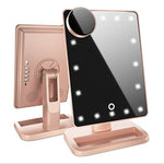 Зеркало для макияжа с сенсорным экраном с 20 светодиодами Bluetooth Музыкальный динамик 10X Увеличительные зеркала Огни
