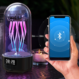 Yaratıcı 3in1 Renkli Denizanası Lamba Saat Aydınlık Taşınabilir Stereo Solunum Işığı Akıllı Dekorasyon Bluetooth Hoparlör