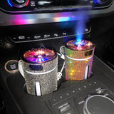 Humidificador de cotxe de diamant de luxe Difusor de cotxe amb llum LED Purificador d'aire automàtic Difusor d'aromateràpia Ambientador Accessoris de cotxe per a dona