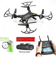 T-Rex RC Helikopter Drone mei kamera HD 1080P WIFI FPV Selfie Drone Profesjonele opklapbere Quadcopter 20 minuten batterijlibben