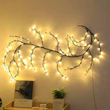Vinyes amb llums Garlanda de Nadal Llum flexible de bricolatge de branca de vinya de salze Llum LED per a la decoració de la paret del casament de l'habitació