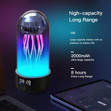 創意三合一七彩水母燈附時鐘發光便攜式立體呼吸燈智慧裝飾藍牙音箱