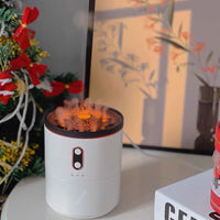 Дифузер за есенцијално масло со арома на вулкански пламен USB пренослив овлажнител на воздух од медуза Ноќно светло Овлажнувач на мирис на ламба