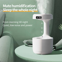 Humidificador antigravetat per a dormitori amb rellotge, gota d'aigua, difusor d'aroma de retrocés, gran capacitat, oficina, dormitori, silenciós, boira pesada, polvoritzador domèstic