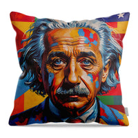 AI Art Pop Art Superstars Albert Einstein 1 - Throw Pillow