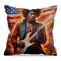 AI Art Pop Art Superstars Jimi Hendrix 2 - Throw Pillow