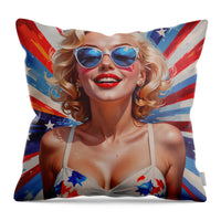 AI Art Pop Art Superstars Marilyn Monroe 4 - Throw Pillow