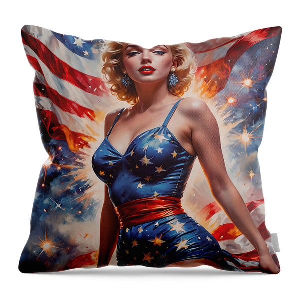 AI Art Pop Art Superstars Marilyn Monroe 8 - Throw Pillow