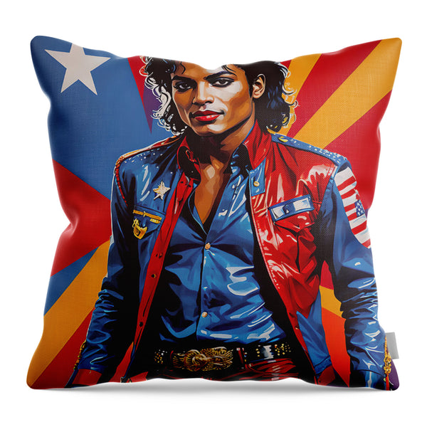 AI Art Pop Art Superstars Michael Jackson 2 - Throw Pillow