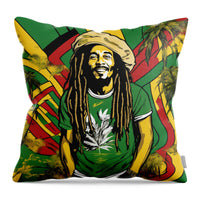 AI Art Reggae Bob Marley 32 - Throw Pillow