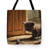 Animal Cat Mouse Play Cute Funny Kitten - Tote Bag