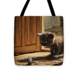 Animal Cat Mouse Play Cute Funny Kitten - Tote Bag