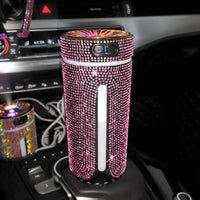 لوکس Diamond Car Humidifier LED Light Car Diffuser Auto Air Purifier دستگاه پخش آروماتراپی خوشبو کننده هوا لوازم جانبی خودرو برای زنان