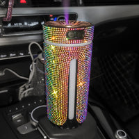 لوکس Diamond Car Humidifier LED Light Car Diffuser Auto Air Purifier دستگاه پخش آروماتراپی خوشبو کننده هوا لوازم جانبی خودرو برای زنان