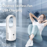 Elektrisk bladløs viftekjøler Desktop bærbar USB oppladbar luftkjølevifte Trådløs LED-skjerm Stille 360 ​​sirkulasjon