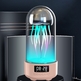 Muaj tswv yim 3in1 Muaj yeeb yuj Jellyfish Teeb Nrog Clock Luminous Portable Stereo Ua pa Teeb Ntse Kho Kom Zoo Nkauj Bluetooth Speaker