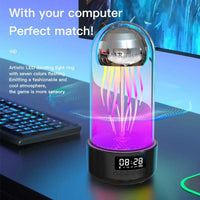 Kreatyf 3in1 kleurige kwallenlampe mei klok Ljochte draachbere stereo-ademende ljocht smart dekoraasje Bluetooth-sprekker