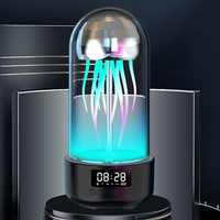 Criativo 3 em 1 lâmpada colorida de água-viva com relógio luminoso portátil estéreo luz de respiração decoração inteligente alto-falante Bluetooth
