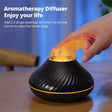 New Volcanic Flame Aroma Diffuser Essential Oil Lamp 130ml USB Portable Air Humidifier With Color Night Light Mist Maker Fogger LED Light