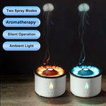 Uusi Creative Ultrasonic eteeristen öljyjen ilmankostutin Volcano Aromatherapy Machine Spray Jellyfish Air Flame ilmankostutin diffuusori