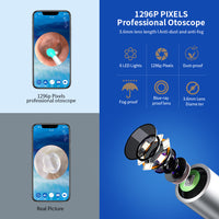 NE3 очиститель ушей, отоскоп, инструмент для удаления ушной серы с камерой, светодиодный светильник, беспроводной ушной эндоскоп, набор для чистки ушей для I-phone