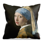 Johannes vermeer 1665 Girl with a Pearl Earring - Throw Pillow