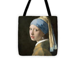 Johannes vermeer 1665 Girl with a Pearl Earring - Tote Bag