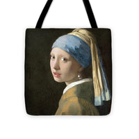 Johannes vermeer 1665 Girl with a Pearl Earring - Tote Bag