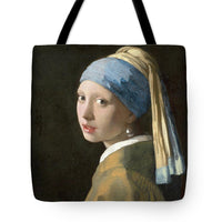 Johannes vermeer 1665 Girl with a Pearl Earring - Tote Bag