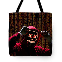 Red Matrix Matrix Matrix Code Red Hoodie Mask - Tote Bag