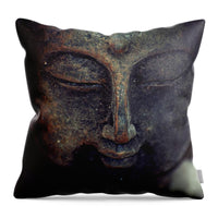 Zen Buddha Peace Meditation Statue Sculpture - Throw Pillow