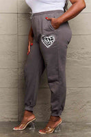 Simply Love Simply Love Full Size Drawstring Heart Graphics Long Sweatpants