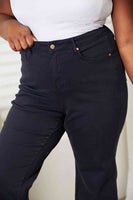 Judy Blue Full Size Džíny s vysokým pasem na bříško Obarvené Wide Cropped Jeans