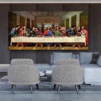 لوحات زيتية فنية مرسومة يدويًا لدافنشي قماش العشاء الأخير الكلاسيكي المسيحي