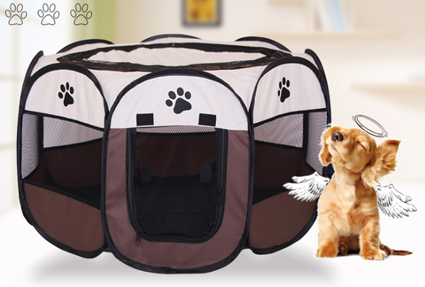 Fast folding octagonal pet fence, 600D Oxford cloth, waterproof and catching cat, dog cage, pet cage