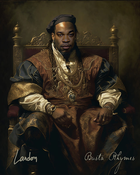 Renaissance style rapper portrait Busta Rhymes