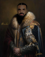 Retrato do rapper estilo renascentista Drake