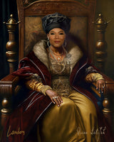 Retrato do rapper estilo renascentista Queen Latifah