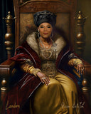 Rapper-Porträt im Renaissance-Stil Queen Latifah