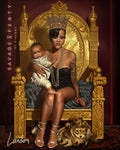Portret rapper în stil renascentist Rihanna