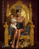 Renessansi stiilis räppari portree Rihanna