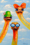 Красивая декоративная картина страусы друзья