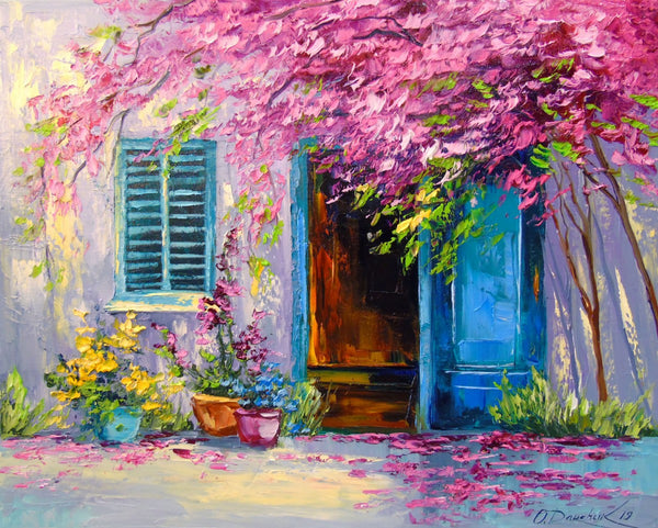 Beautiful Decorative Painting  Blooming courtyard