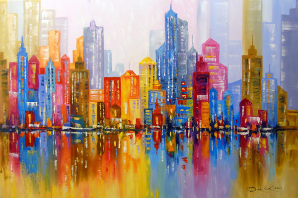 Beautiful Decorative Painting  Rainbow city