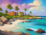 AI art colorful painting of renaissance island beach Aruba 2