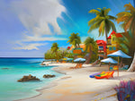 AI art colorful painting of renaissance island beach Aruba 4